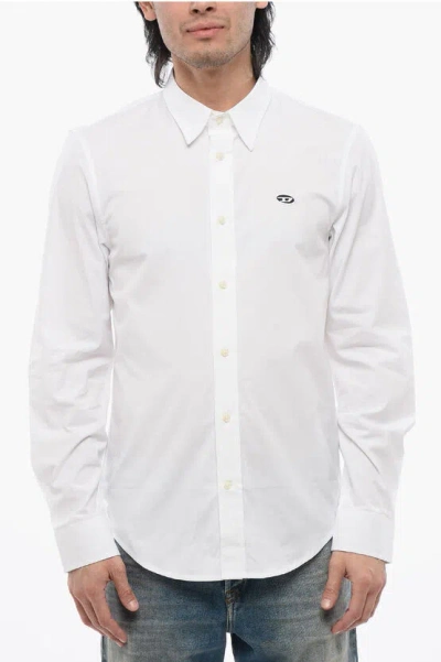 Diesel Classic Collar Cotton Poplin S-benny-a Shirt In White