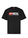 Diesel T-diegor-div Logo-embroidered T-shirt In Black