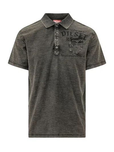 Diesel Classic Polo Shirt In Brown