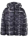 Diesel Hooded Puffer Jacket With Camo Print In Ra Black