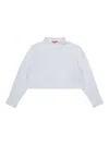 Diesel Camicia Boxy In Popeline Con Logo Sul Colletto
