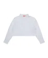 Diesel Camicia Boxy In Popeline Con Logo Sul Colletto In Blue