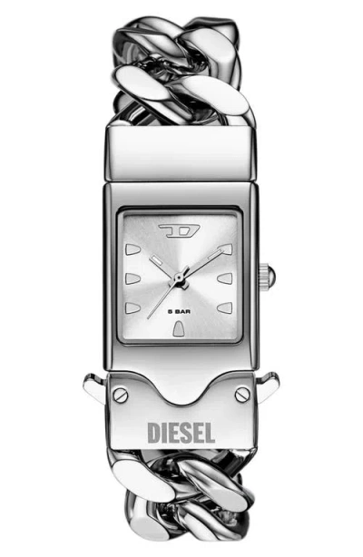 Diesel ® Closer Curb Chain Bracelet Watch, 22mm X 27mm In Pattern