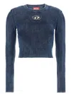 Diesel 'm-anchor-a' Knit Crop Top In Blue