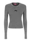 Diesel Grey Cotton M-valary-r Top In Gray