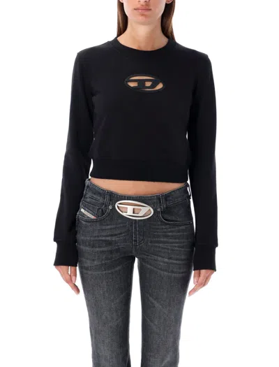 Diesel F-slimmy-od Cropped Sweatshirt In Black