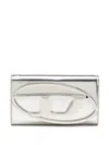 Diesel Silver Handbag With Prominent Logo And Detachable Strap In Argento