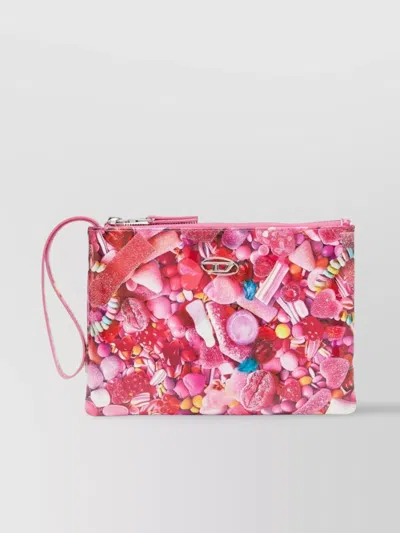 Diesel Clutch Bag Print Wrist Strap