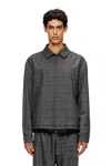 Diesel Coach Jacket In Prince Of Wales Wool Blend And Satin In Black