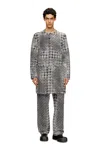 Diesel Coat In Prince Of Wales Jacquard Denim In Gray