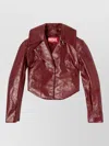 Diesel Coated Faux Leather Cropped Jacket Tailoring In Red