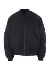 Diesel Classic Black Nylon Bomber Jacket With Zip And Side Pockets In Black