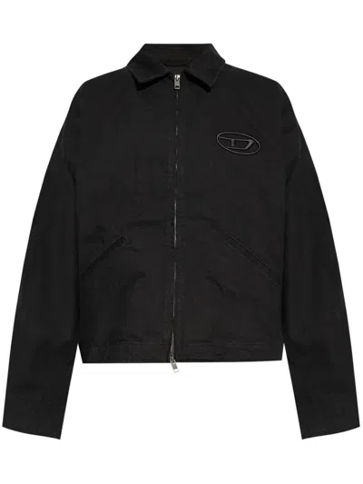 Diesel J-taylor-bleach Denim Jacket In Black