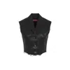 Diesel Chic Waistcoat With Luxurious Polyester And Virgin Wool Blend And Trendy Frayed Edges In Black