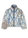 Diesel W-kons Down Jacket With Distressed Effect In Multi