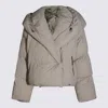 Diesel Beige Down Jacket In Gray