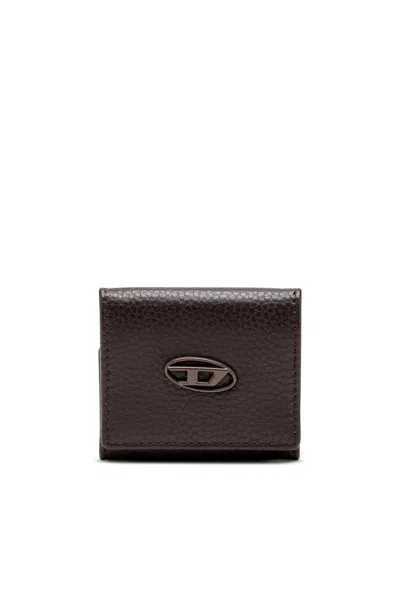 Diesel Coin Purse In Grainy Leather In Black