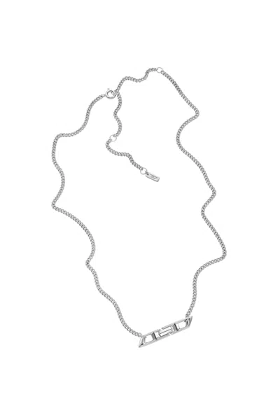Diesel Collana D Logo In Argento Sterling