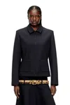 Diesel Collared Jacket In Neoprene-bonded Fabric In Blue