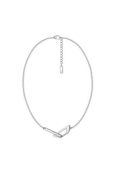 Diesel Collier Bande En Acier Inoxydable In Gris Argenté