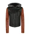 Diesel Color-matching Leather Jacket In Black