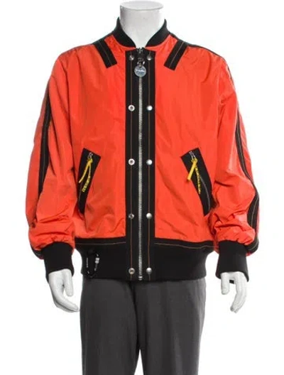 Pre-owned Diesel Colorblock Pattern Bomber Jacket In Orange