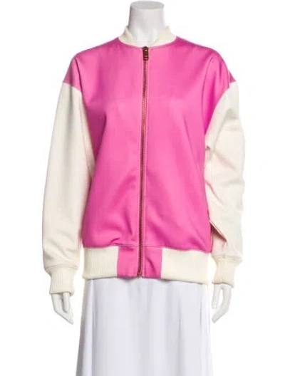 Pre-owned Diesel Colorblock Pattern Bomber Jacket In Pink
