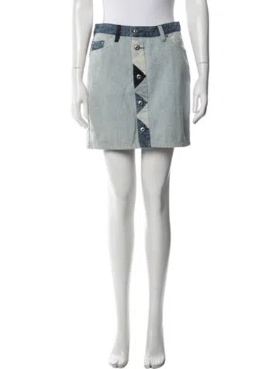 Pre-owned Diesel Colorblock Pattern Mini Skirt W/ Tags In Blue