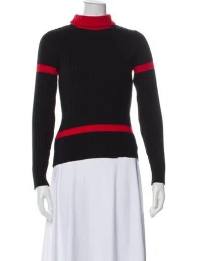 Pre-owned Diesel Colorblock Pattern Turtleneck Sweater In Black