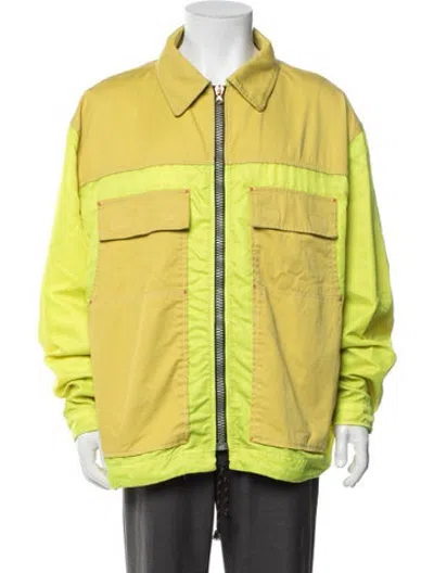 Pre-owned Diesel Colorblock Pattern Utility Jacket In Yellow