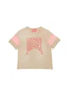 Diesel Logo-embroidered T-shirt In Beige