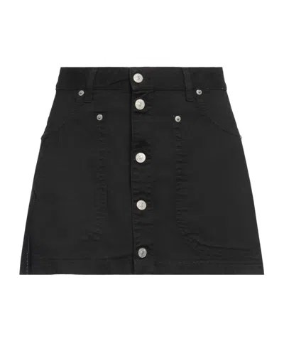 Diesel Colored Denim Umbrella Skirt In Black