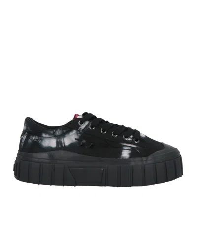 Diesel Colorful Canvas Low-top Sneakers In Black