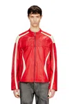 Diesel Colour-block Leather Biker Jacket In Multi