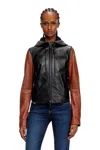 Diesel Color-matching Leather Jacket In Tobedefined