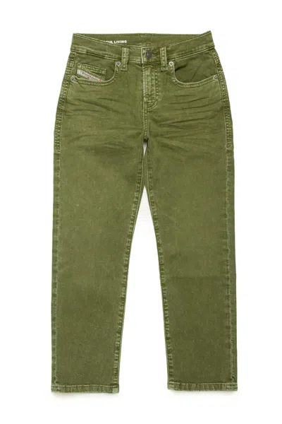Diesel Kids' 2020 D-viker Straight-leg Jeans In Green