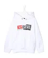 Diesel Combination-logo Print Hoodie In White