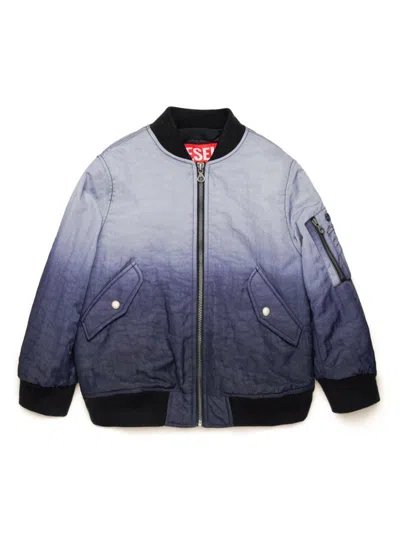 Diesel Kids' Common Degradé-effect Bomber Jacket In Black
