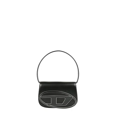 Diesel Compact Minimalist Shoulder Bag With Smooth Finish In Black