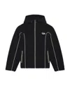 Diesel Contrast Piping Logo-patch Windbreaker In Black