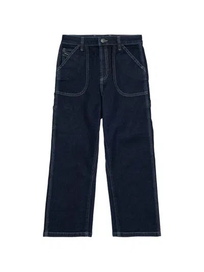 Diesel Kids' Contrast Stitching Jeans In Blue