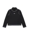 Diesel Contrast-stitching Long-sleeve Top In Black
