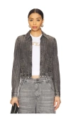 Diesel Jacket In Herringbone Denim In Charcoal