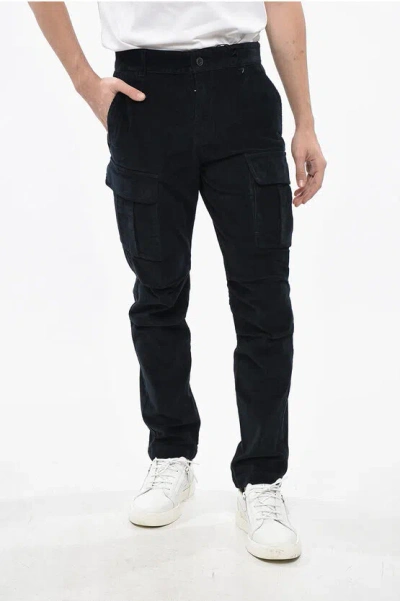 Diesel Corduroy Argy Cargo Pants In Black