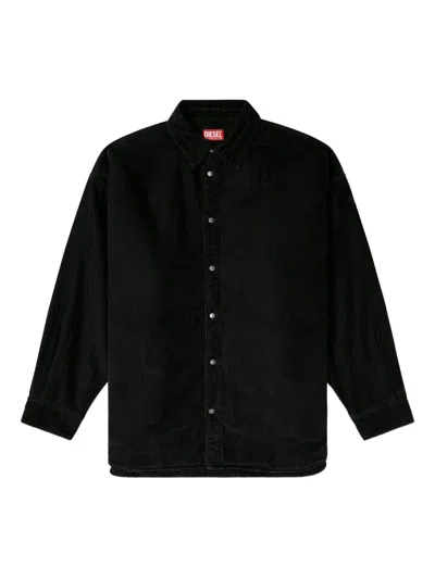Diesel Corduroy Long-sleeve Shirt In Black