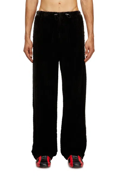 Diesel Corduroy Pants With Drawstring In Black