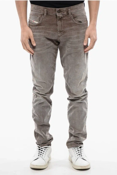 Diesel Corduroy Slim Fit 2019 D-strukt 5-pockets Pants In Gray