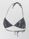Diesel Core Triangle Halter Neck Bra Swimsuit In Grey