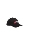 Diesel Wash-div-corry Adjustable Curved Brim Hat In Black