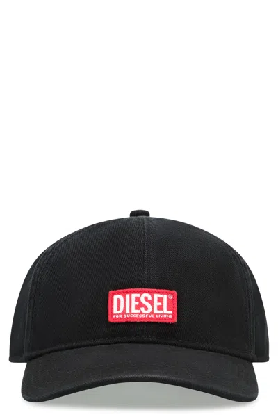 Diesel Corry-jacq-wash Logo Baseball Cap In Black